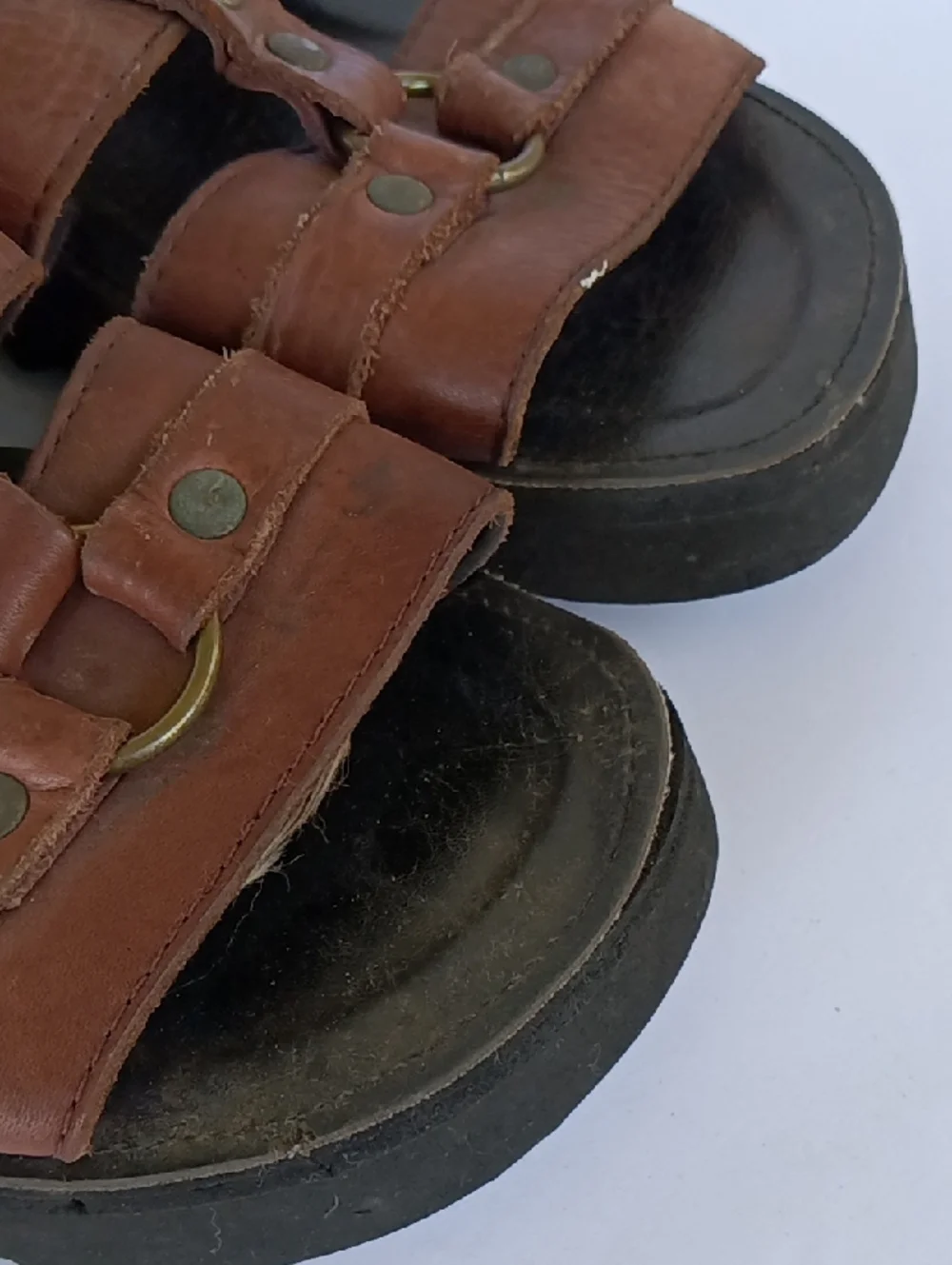 Vans Vintage Monk Sandals Mens Sze 12 Leather Upper